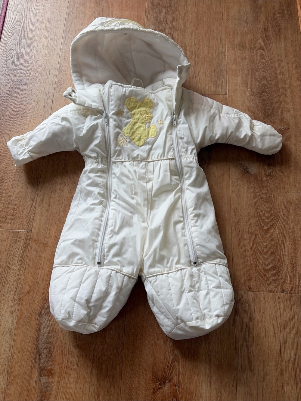 Vintage Sears Teddy Bear Snowsuit Size 6 Monthes Unisex Fleece Lined